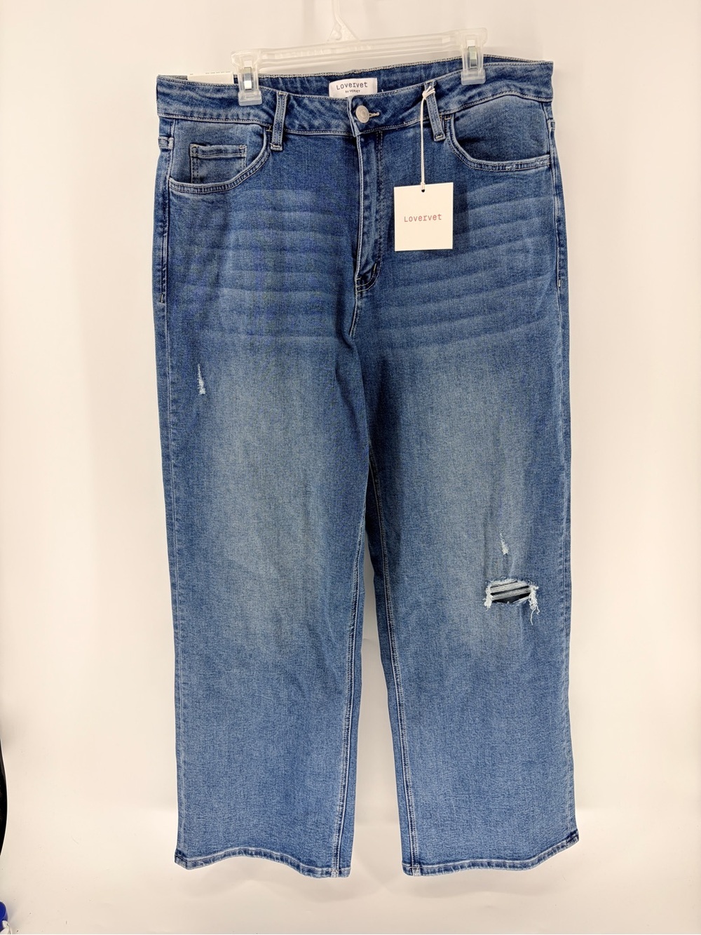 Women's Lovervet by Vervet Super High Rise Baggy Wide Distressed Jeans - Sz 20W